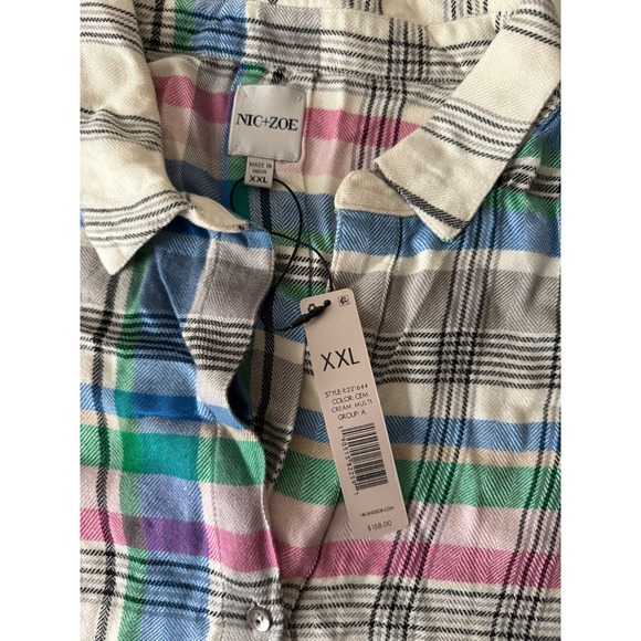 NIC+ZOE Here to There Plaid Button-Up Shirt Size XXL - Picture 10 of 12